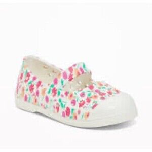 Old Navy Cut Out Mary Jane Shoes Size 10 Floral Print Slip On Gil’s Toddler